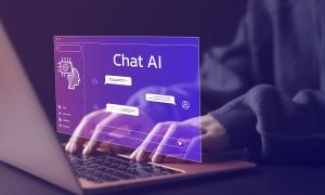 Ein Bildschirm, auf dem "Chat AI" steht