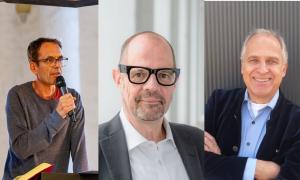 drei Männer als Porträt zeigen Pfarrer